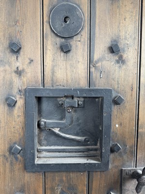 Lot 1899 - SPANISH STUDDED WOODEN CELL DOOR