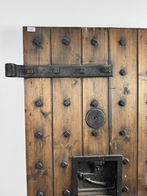 Lot 1899 - SPANISH STUDDED WOODEN CELL DOOR