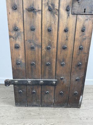 Lot 1899 - SPANISH STUDDED WOODEN CELL DOOR