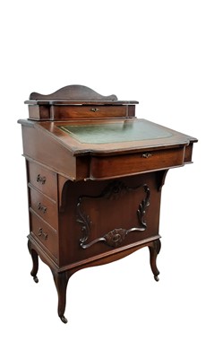Lot 221 - REPRODUCTION MAHOGANY DAVENPORT
