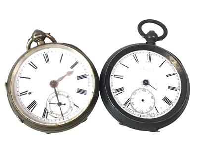 Lot 380 - THREE SILVER CASED POCKET WATCHES