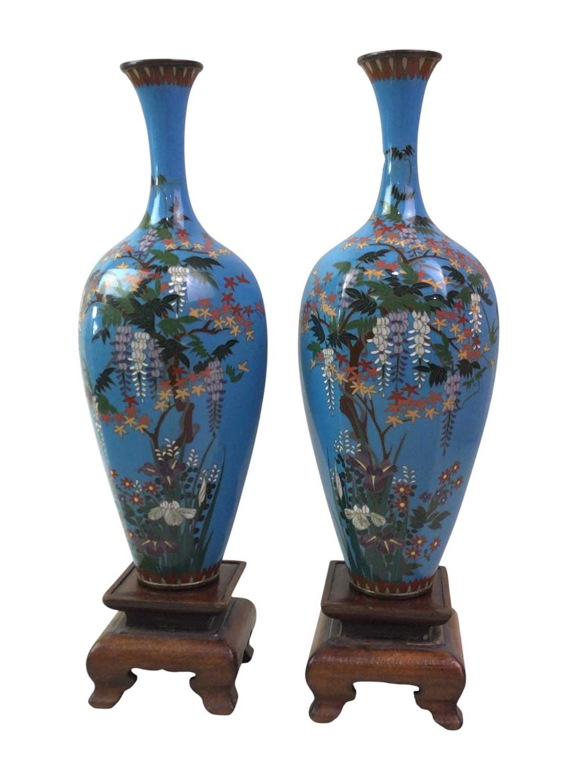 Lot 441 - PAIR OF BLUE JAPANESE VASES
