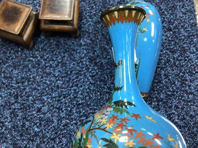 Lot 441 - PAIR OF BLUE JAPANESE VASES