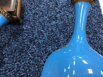 Lot 441 - PAIR OF BLUE JAPANESE VASES
