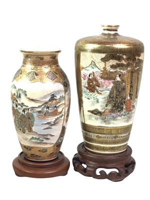 Lot 437 - GROUP OF JAPANESE VASES AND A DISH