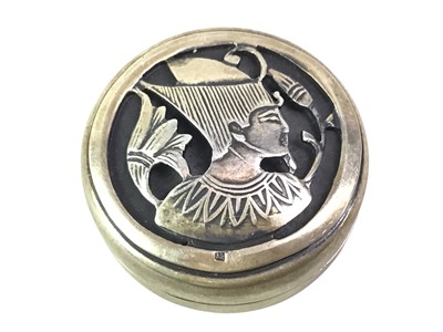 Lot 742 - EGYPTIAN SILVER PILL BOX