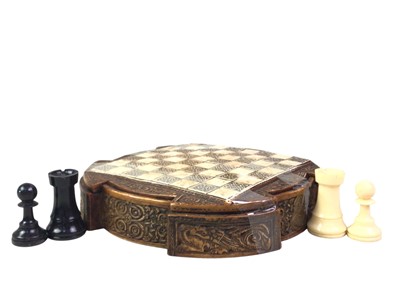 Lot 414 - WOODEN CHESS BOARD