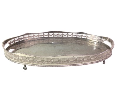 Lot 413 - SILVER PLATED OVAL TRAY
