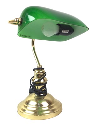 Lot 243 - BANKERS BRASS DESK LAMP