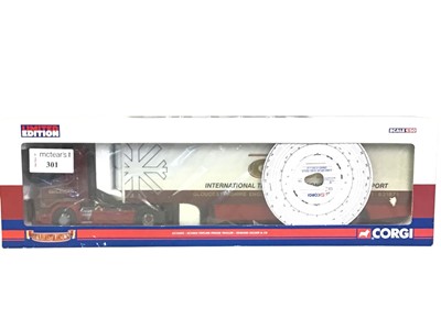 Lot 301 - CORGI CC12933 1:0 SCALE SCANIA TOPLINE FRIDGE TRAILER
