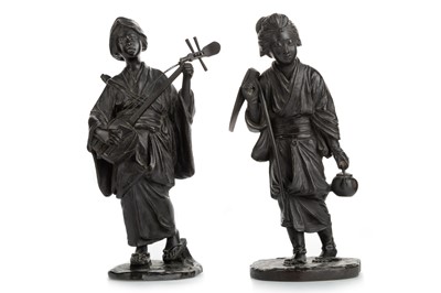 Lot 1594 - TWO JAPANESE BRONZE FIGURES