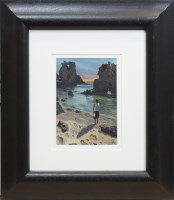 Lot 247 - CONTEMPORARY SCHOOL, ALONE BY THE SHORE oil on...