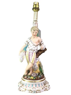 Lot 630 - MEISSEN FIGURAL LAMP BASE