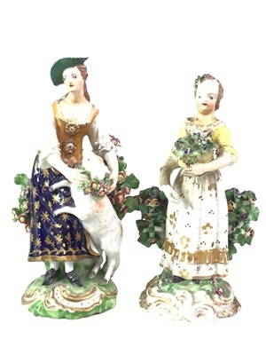 Lot 638 - TWO DERBY PORCELAIN BOCAGE GROUPS