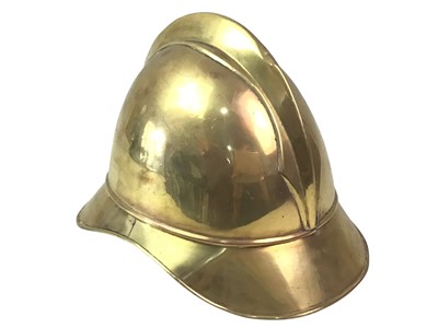 Lot 589 - VINTAGE BRASS FIREMAN HELMET