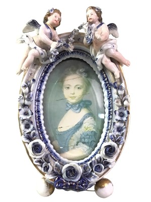 Lot 538 - ANTIQUE GERMAN CERAMIC PICTURE FRAME