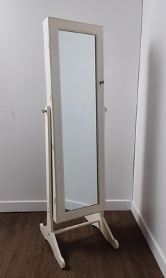 Lot 550 - MODERN WHITE CHEVAL MIRROR