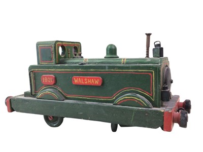 Lot 603 - SCRATCH BUILT WOODEN MODEL OF A LOCOMOTIVE