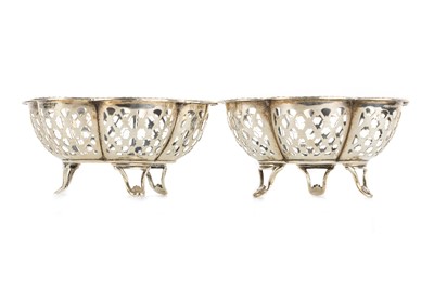 Lot 1103 - PAIR OF ELIZABETH II SILVER BONBON DISHES