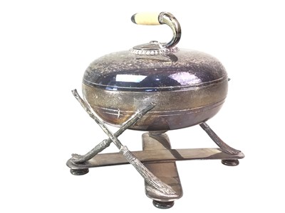 Lot 656 - SILVER PLATED CURLING TROPHY