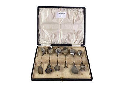 Lot 714 - SET OF SIX SILVER SOUVENIR SPOONS