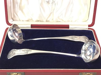 Lot 681 - PAIR OF WILLIAM IV SCOTTISH SILVER SAUCE LADLES