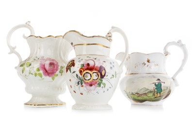Lot 1260 - THREE PORCELAIN JUGS