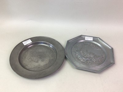 Lot 684 - PAIR OF PEWTER PLATES