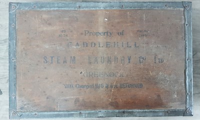 Lot 710 - THREE WOODEN LAUNDRY HAMPERS