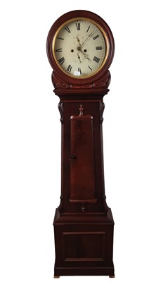 Lot 1012 - SCOTTISH MAHOGANY DRUMHEAD LONGCASE CLOCK