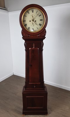Lot 1012 - SCOTTISH MAHOGANY DRUMHEAD LONGCASE CLOCK