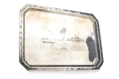 Lot 1104 - IRAQI SILVER AND NIELLO WORK TEA TRAY