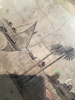 Lot 1104 - IRAQI SILVER AND NIELLO WORK TEA TRAY