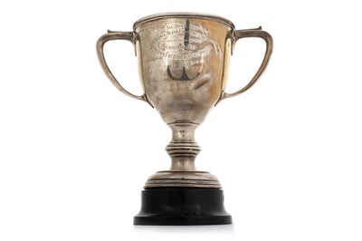 Lot 1105 - SILVER TWO HANDLED TROPHY