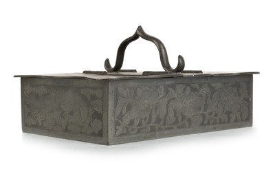 Lot 1610 - CHINESE SWATOW PEWTER BOX
