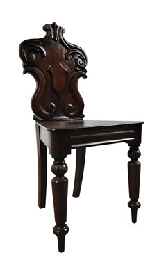 Lot 729 - PAIR OF VICTORIAN OAK HALL CHAIRS