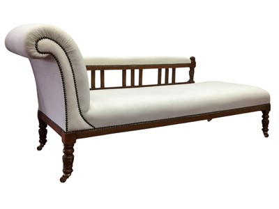 Lot 732 - MAHOGANY CHAISE LONGUE