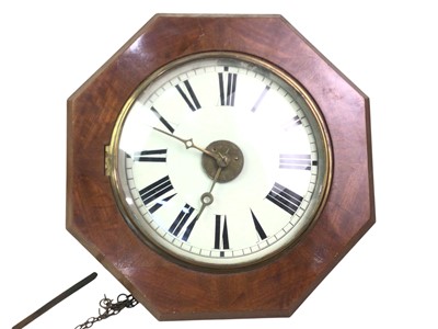 Lot 717 - MAHOGANY OCTAGONAL WAG AT THE WALL CLOCK