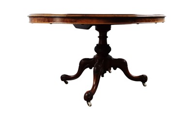 Lot 735 - VICTORIAN BURR WALNUT BREAKFAST TABLE