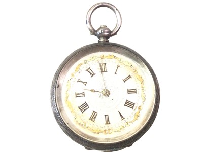 Lot 768 - SILVER POCKET WATCH AND FOB WATCH