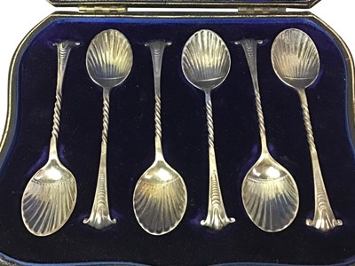 Lot 752 - TWO SETS OF SIX SILVER TEASPOONS