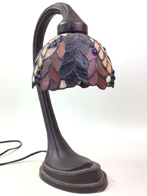 Lot 774 - IN THE MANNER OF TIFFANY, THREE TABLE LAMPS