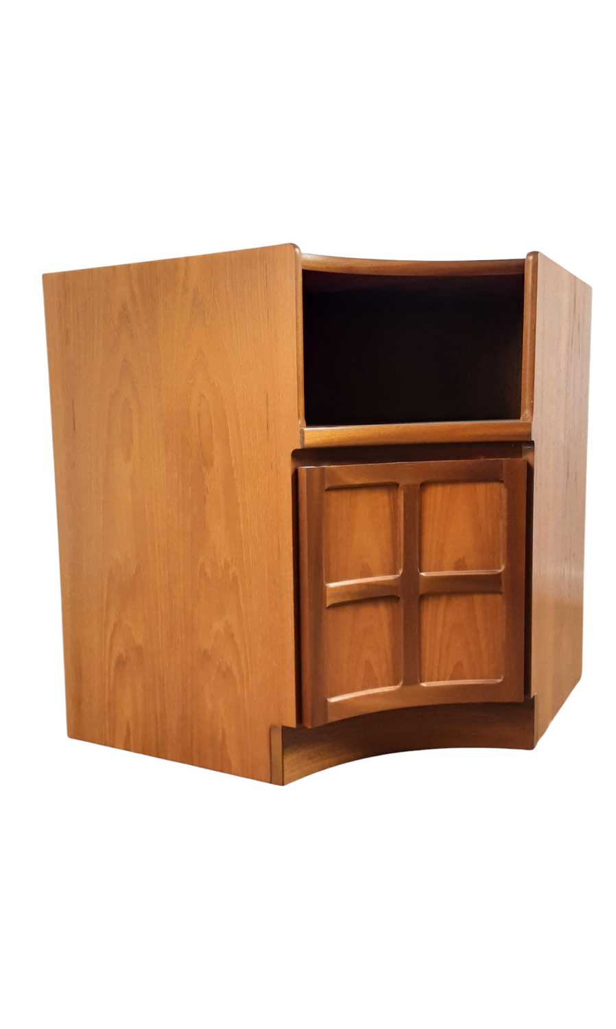 Lot 796 - MID CENTURY NATHAN SQUARES TEAK CORNER CABINET