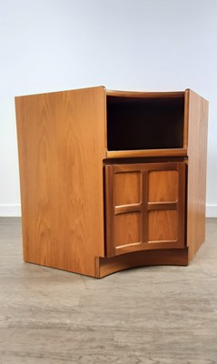 Lot 796 - MID CENTURY NATHAN SQUARES TEAK CORNER CABINET