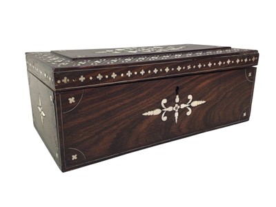 Lot 809 - HARDWOOD AND BONE INLAID BOX