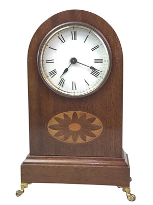 Lot 762 - TWO MAHOGANY MANTEL CLOCKS