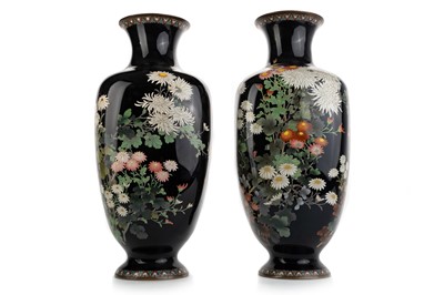 Lot 1663 - PAIR OF JAPANESE CLOISONNE VASES