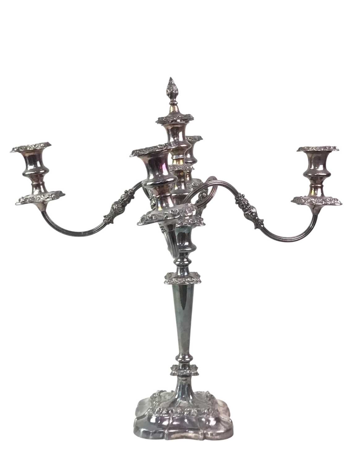Lot 48 - LARGE WHITE METAL CANDELABRA