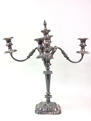 Lot 48 - LARGE WHITE METAL CANDELABRA