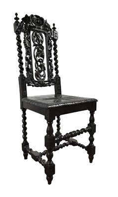 Lot 106 - VICTORIAN OAK HALL CHAIR